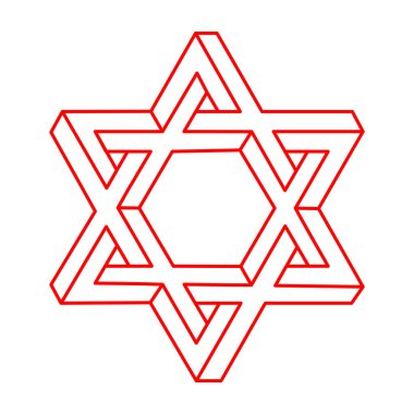 İmkânsız optik illüzyon şekilleri. Logo. Optik sanat. İmkansız rakamlar. Çizgi çalışması. Gerçekdışı geometrik nesne.