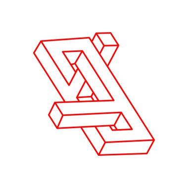 Gerçekdışı geometrik şekiller. Optik illüzyon şekilleri. İmkansız nesneler. Optik sanat figürü. Çizgi çalışması. Kutsal geometri. 