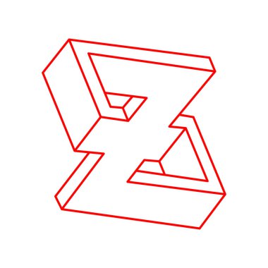 İmkansız şekiller, optik yanılsama, vektör. Optik sanat objeleri. Geometrik şekiller. 