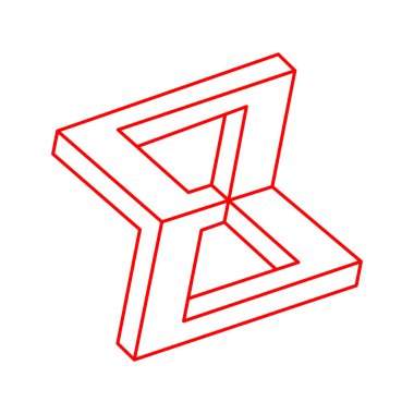 İmkânsız optik illüzyon şekli. Optik sanat objeleri. İmkansız rakamlar. Kutsal geometri. 