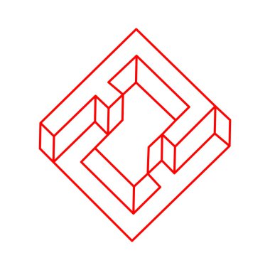 İmkansız şekiller. Web tasarım elemanları. Optik İllüzyon nesneleri. Satır tasarımı. 