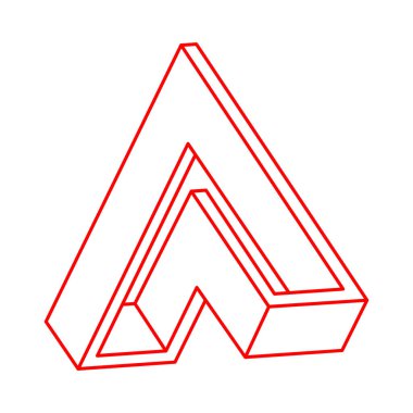 İmkânsız optik illüzyon şekli. Optik sanat objeleri. Logo. Kutsal geometri. İmkansız rakamlar. Satır sanatı. 