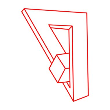 İmkânsız optik illüzyon şekilleri. Optik sanat objeleri. Logo. Kutsal geometri. İmkansız rakamlar. Satır sanatı. 