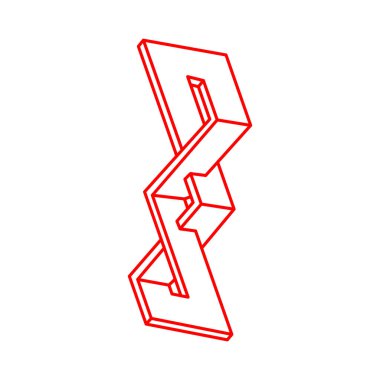 İmkânsız optik illüzyon şekilleri. Logo. Optik sanat objeleri. İmkansız rakamlar. Geometri. 