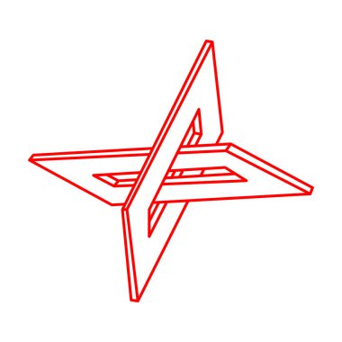 İmkânsız optik illüzyon şekilleri. Optik sanat objeleri. Logo. İmkansız rakamlar. Escher tarzı. Geometri. 