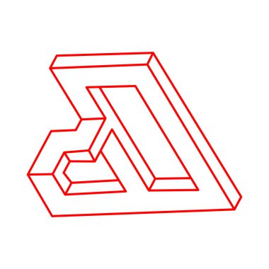 İmkânsız optik illüzyon şekilleri. Optik sanat objeleri. İmkansız rakamlar. Çizgi çalışması. Logo. Geometri. 