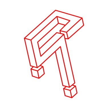 Optik yanılsama. İmkansız vektörü şekillendirir. Logo. Optik sanat objeleri. Geometrik şekil. 