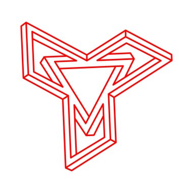 İllüzyon şekilleri. Logo. Üç boyutlu geometri. Optik illüzyon figürü. Kutsal geometri. 