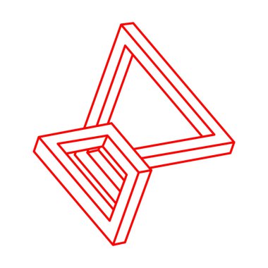 İmkânsız optik illüzyon şekilleri. Logo. Optik sanat objeleri. İmkansız bir rakam. Escher tarzı. Geometri. 