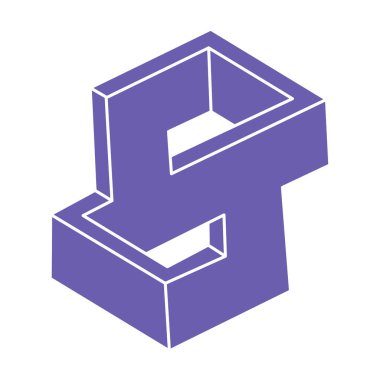 İllüzyon şekilleri. Üç boyutlu geometri. Optik illüzyon figürü. Kutsal geometri. Logo. 