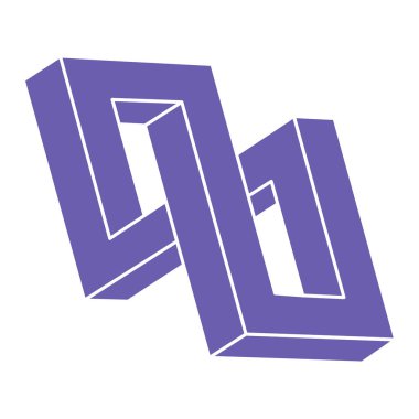 Optik yanılsama. İmkansız vektörü şekillendirir. Optik sanat objesi. Geometrik şekiller. Escher paradoksu.