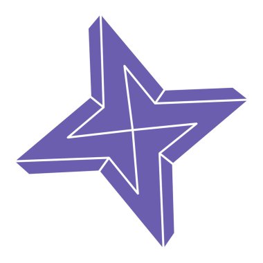 Escher paradoksu geometrisi. Logo. Optik illüzyon objesi. Kutsal geometrik figür. Optik sanat. İmkansız şekiller.