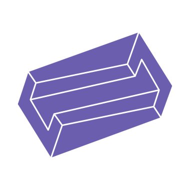 İmkansız şekiller, optik yanılsama, vektör. Optik sanat objeleri. Moda 2022 Çok Peri renginde logo. Geometrik şekiller. 