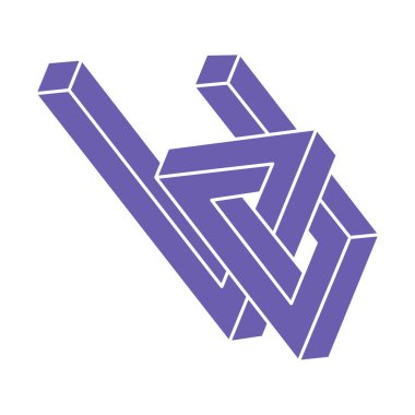 İmkansız şekiller, optik yanılsama, vektör. Optik sanat objeleri. Logo. Geometrik şekiller. 