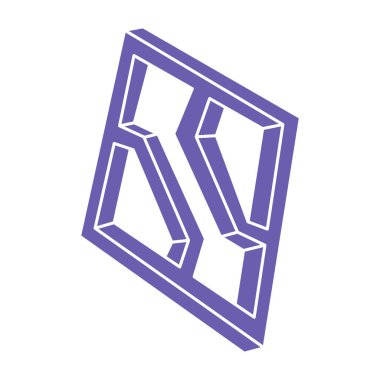 Optik illüzyon logosu. İmkansız vektörü şekillendirir. Optik sanat objeleri. Geometrik şekiller. Escher paradoksu.