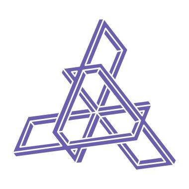 İllüzyon şekilleri. Üç boyutlu geometri. Optik illüzyon figürü. Kutsal geometri. Logo. 