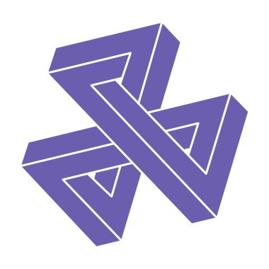 İllüzyon şekilleri. Üç boyutlu geometri. Optik illüzyon figürü. Kutsal geometri. Logo.