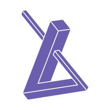 İmkansız bir şekil. Kutsal geometri figürleri. Optik yanılsama. Soyut sonsuz geometrik nesneler. İmkansız sonsuz özet. Optik sanat. Beyaz arka planda imkansız geometri şekli. Escher tarzı.