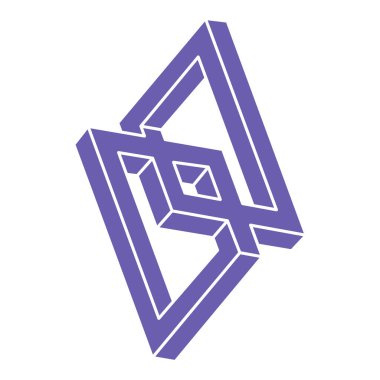 İmkansız şekiller. Kutsal geometri figürleri. Optik yanılsama. Soyut sonsuz geometrik nesneler. İmkansız sonsuz özet. Çizgi çalışması. Optik sanat. Beyaz arkaplanda imkansız geometri şekli.