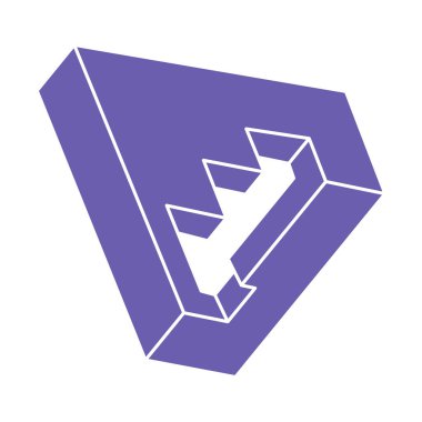 İmkansız şekiller, optik yanılsama figürleri, vektör. Escher paradoksu. Optik sanat objeleri. Geometri modern logosu.