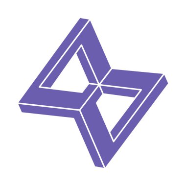 Logo. İmkansız şekil, optik illüzyon, vektör. Optik sanat objeleri. Geometrik şekil. Satır sanatı. 