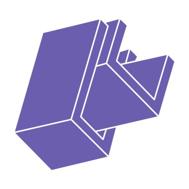 İmkânsız optik illüzyon şekilleri. Logo. Optik sanat objesi. İmkansız bir rakam. Çizgi çalışması. Gerçekdışı geometrik nesneler. 