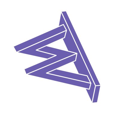 İmkansız şekiller, optik yanılsama, vektör. Optik sanat objeleri. Logo. Geometrik şekiller. 