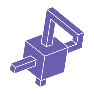 İmkansız şekiller, optik illüzyon logosu, vektör. Optik sanat objeleri. Geometrik şekiller. 