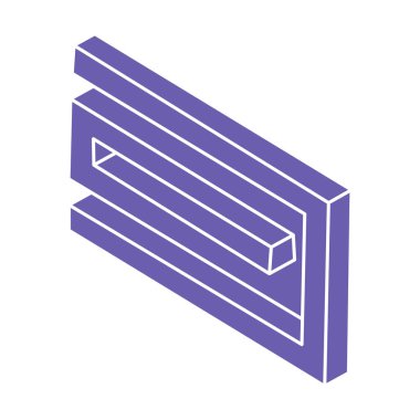 Optik yanılsama. İmkansız şekiller. Kutsal geometri figürü. Soyut sonsuz geometrik nesneler. İmkansız sonsuz ana hatları. Optik sanat. Beyaz arkaplanda imkansız geometri şekli.