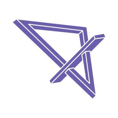 İmkansız şekiller, optik yanılsama figürleri, vektör. Escher paradoksu. Optik sanat objeleri. Geometri modern logosu.