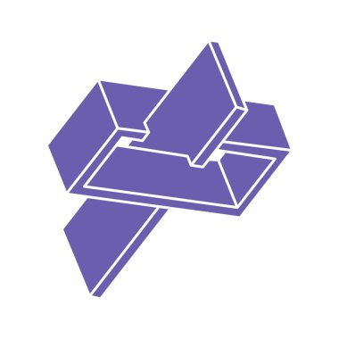 İllüzyon şekilleri. Üç boyutlu geometri. Optik illüzyon figürü. Kutsal geometri. Logo.