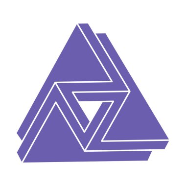 İmkansız şekiller, optik yanılsama figürleri, vektör. Escher paradoksu. Optik sanat objeleri. Geometri modern logosu.