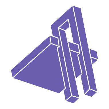 İmkansız şekiller, optik illüzyon logosu, vektör. Optik sanat objeleri. Geometrik şekil.