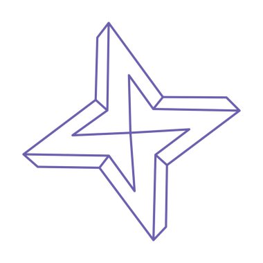 İmkansız şekiller. Kutsal geometri figürleri. Optik yanılsama. Soyut sonsuz geometrik nesne. İmkansız sonsuz özet. Çizgi çalışması. Optik sanat. Beyaz arkaplanda imkansız geometri şekli.