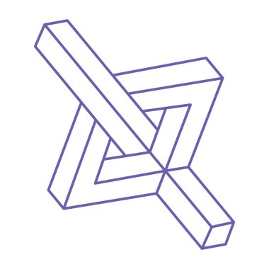 İllüzyon şekilleri. Üç boyutlu geometri. Optik illüzyon figürü. Kutsal geometri. Logo.