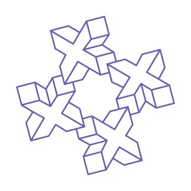 İmkansız şekiller, optik yanılsama, vektör. Optik sanat objeleri. Logo. Geometrik şekiller.