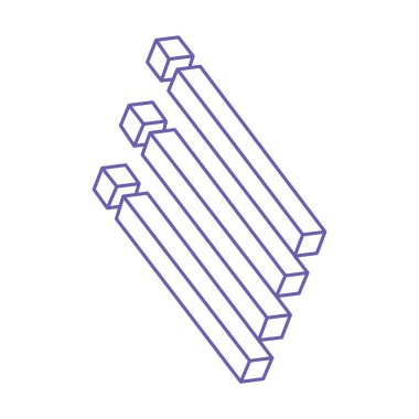 İllüzyon şekilleri. Üç boyutlu geometri objeleri. Optik illüzyon figürleri. Kutsal geometri logosu moda 2022 Çok Peri rengi.
