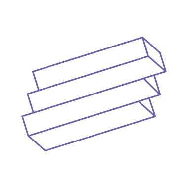 Moda 2022 Çok Peri renginde logo. İmkansız şekiller, optik illüzyon dövmesi, vektör. Optik sanat objesi. Geometrik şekil. Satır sanatı.