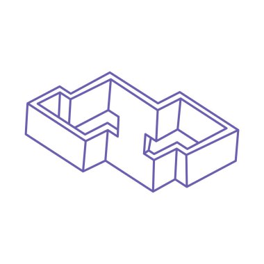 İmkansız şekiller. Kutsal geometri dövmesi. Optik illüzyon figürü. Soyut sonsuz geometrik nesneler. İmkansız sonsuz ana hatları. Optik sanat. Beyaz arkaplanda imkansız geometri şekli.