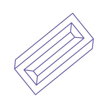 Optik yanılsama. İmkansız vektörü şekillendirir. Optik sanat objesi. Geometrik şekiller. Escher paradoksu.