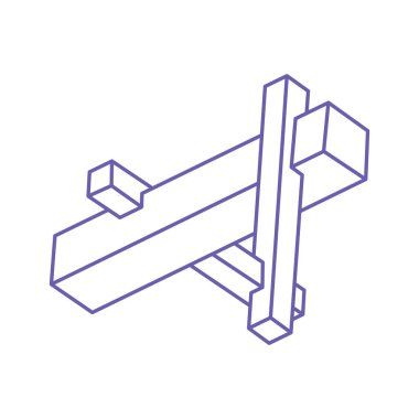 İllüzyon şekilleri. Üç boyutlu geometri. Optik illüzyon figürleri. Kutsal geometri. Logo.