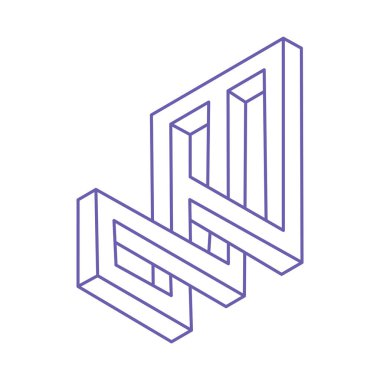 İllüzyon şekilleri. Üç boyutlu geometri. Optik illüzyon figürü. Kutsal geometri.