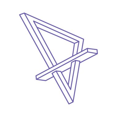 İllüzyon şekilleri. Üç boyutlu geometri. Optik illüzyon figürleri. Kutsal geometri nesneleri.