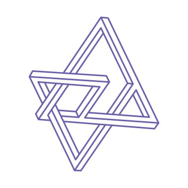 İllüzyon şekilleri. Üç boyutlu geometri. Optik illüzyon figürü. Kutsal geometri. Logo.
