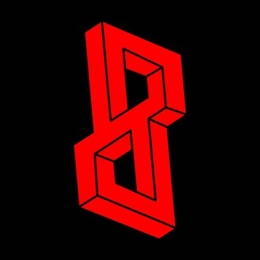 Optik illüzyon şekilleri. Logo. Optik sanat objesi. İmkansız rakamlar. Escher tarzı. Geometri. 