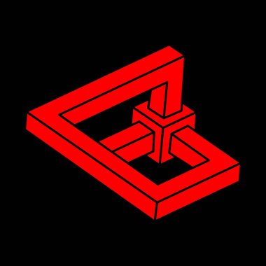 İllüzyon şekilleri. Üç boyutlu geometri objeleri. Optik illüzyon figürleri. Kutsal geometri. Modern logo. 