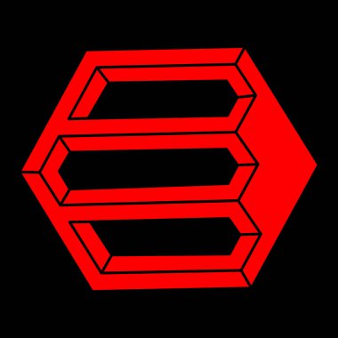 İmkânsız optik illüzyon şekilleri. Optik sanat objeleri. İmkansız rakamlar. Çizgi çalışması. Modern logo. 