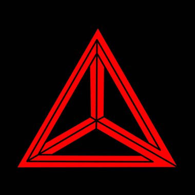 İmkânsız optik illüzyon şekilleri. Modern logo. Optik sanat objeleri. İmkansız rakamlar. Escher tarzı. Geometri. 