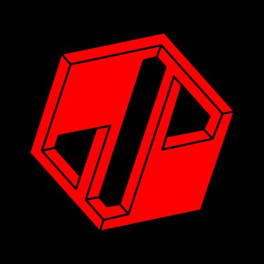 İllüzyon şekilleri. Modern 3 boyutlu geometri. Optik illüzyon figürleri. Kutsal geometri nesneleri. Logo. 