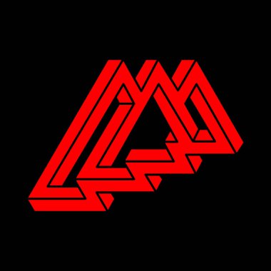 İllüzyon şekilleri. Üç boyutlu geometri. Optik illüzyon figürü. Modern logo. Kutsal geometri. 